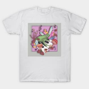 Frog on piano T-Shirt